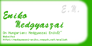 eniko medgyaszai business card